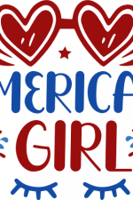 american girl, heart shape sunglasses, 4th of july free svg file