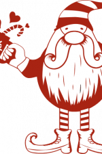 christmas gnome with mug, holiday free svg file clipart