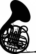 french horn silhouette, musical instrument, music lover free svg file