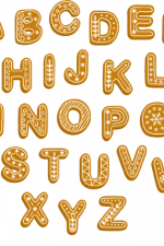 gingerbread letters, alphabet, font, christmas free svg file