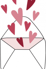 love envelope with hearts, valentines day free svg file
