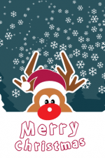 merry christmas, reindeer head with hat, christmas free svg file