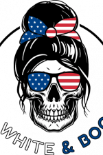 red, white and boozed, girl skull, 4th of july - free svg file for members