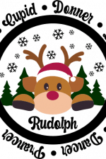 Rudolph and Santa Reindeer names - free svg file for members