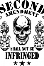 second amendment shall not be infringed, skull with guns - free svg file for members