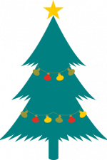 simple christmas tree with ornaments free svg file