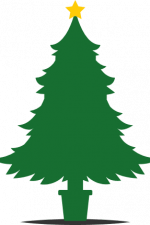 simple christmas tree with star free svg file clipart