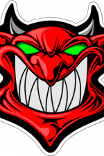 smiling demon face, tattoo, sticker free clipart svg file