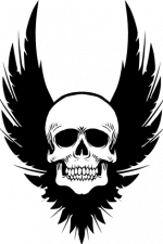 skull and wings, tattoo, t-shirt design free svg file