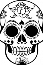 floral sugar skull, day of the dead free svg file clipart