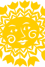 decorative flowers sun free svg file, clipart images