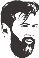 bearded man face free svg files, clipart image