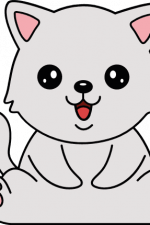 cute sitting cat clipart image, - free svg file for members