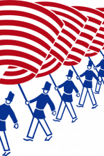 marching group of soldiers holding flags free svg file