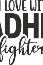 in love with ADHD fighter, awareness free svg file