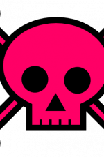 pink skull and crossed bones - free svg file for members