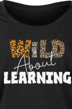 wild about learning, black girl shirt - free svg file for members