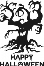 happy halloween, scary horror tree free svg file clipart image