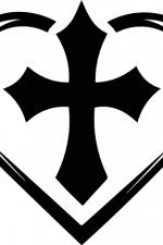 heart and christian cross, religious - free svg file for members