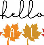 hello fall sign, autumn maple leaves - free svg file for members