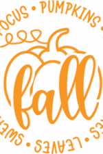 welcome fall, pumpkin with autumn words - free svg file for members