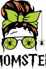 momster, messy bun mom ster, halloween - free svg file for members