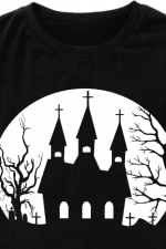 scary church and moon, halloween free svg file image