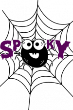 spooky spider on the web, halloween - free svg file for members