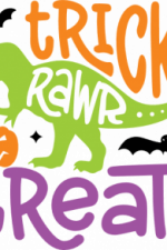 trick rawr treat, halloween dinosaur - free svg file for members
