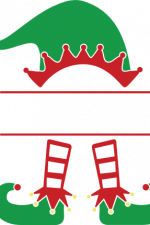 elf boy hat and shoes, monogram frame, christmas - free svg file for members