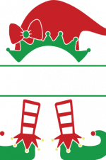 elf girl hat and shoes, monogram frame, christmas - free svg file for members
