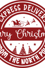 merry christmas, express delivery stamp - free svg file for members