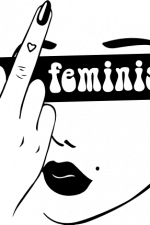 feminist, girl showing middle finger - free svg file for members
