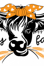 hey fall cow head with bow, autumn - free svg file for members