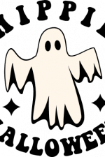 hippie halloween, ghost - free svg file for members