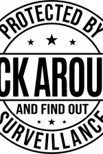 protected by fuck around, funny surveillance - free svg file for members