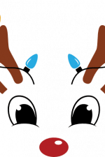 cute christmas reindeer with lights - free svg file for members