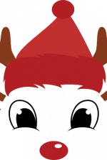 cute reindeer face with hat, christmas - free svg file for members