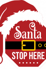 santa stop here, road sign, christmas - free svg file for members