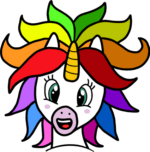 cute girly unicorn head clipart image free svg file