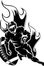 american football player in a fire and ball, fan - free svg file for members