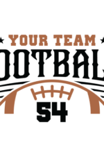 american football team fan, half ball, custom name text - free svg file for members