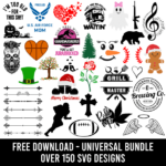 Free SVG Bundle - Over 150 Various Designs