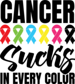 cancer sucks in every color, colored cancer ribbons - free svg file for members