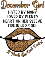 december girl, a mouth she cant control, funny birthday - free svg file for members