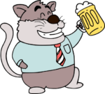 smiling dad cat drinking beer, clipart image free svg files