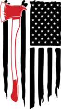 USA flag and fireman axe, firefighter gift - free svg files for members