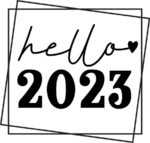 double framed hello 2023, welcome new year free svg files