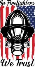 in firefighters we trust, fireman mask and USA flag - free svg files for members
