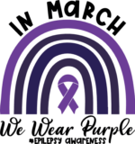 in march we wear purple, rainbow, epilepsy awareness - free svg file for members